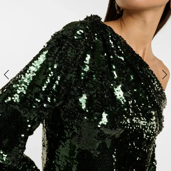 Simkhai Womens Green Alice One-Shoulder Top NWT - Picture 3 of 12